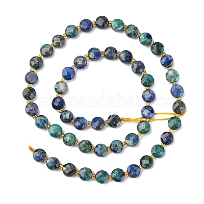 Натуральные бусы из хризоколлы и лазурита G-K389-B81-01-1