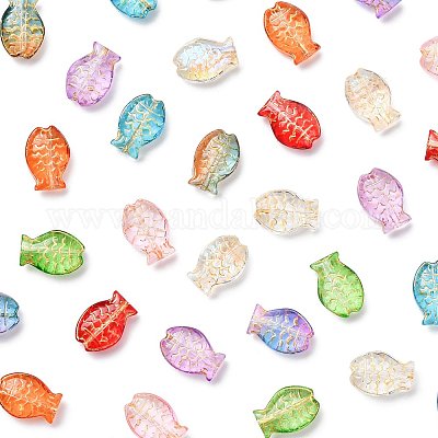 80 шт. 10-цветные гальванизированные и золотистые металлические стеклянные бусины EGLA-FS0001-57-1