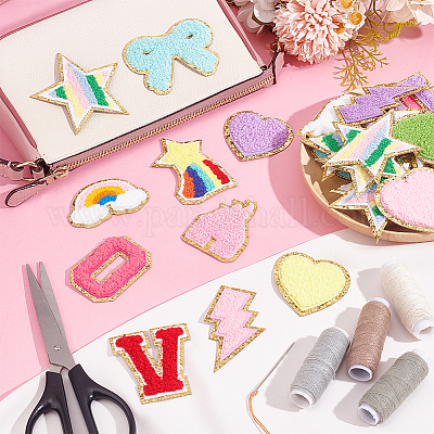 30 шт. 30 стиля полотенечная ткань компьютерная вышивка ткань приклеиваемые/пришивные заплатки DIY-PH0023-23-1