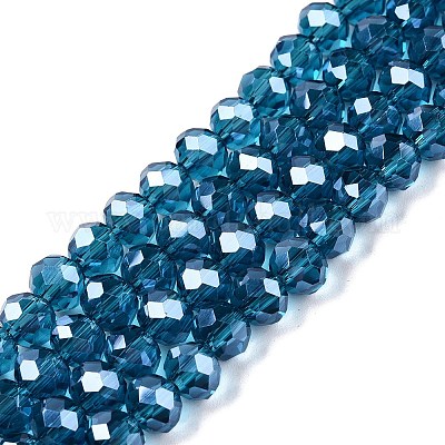 Стеклянные бусины с гальваническим покрытием  EGLA-A044-T6mm-A27-1