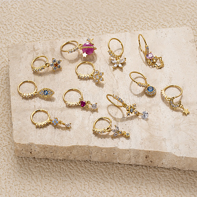 Латунные микро-паве кубические цирконии подвески кольца для носа WGB81FA-23-1