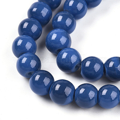 Выпечка окрашенные стеклянные бусины пряди DGLA-N013-8mm-10-1