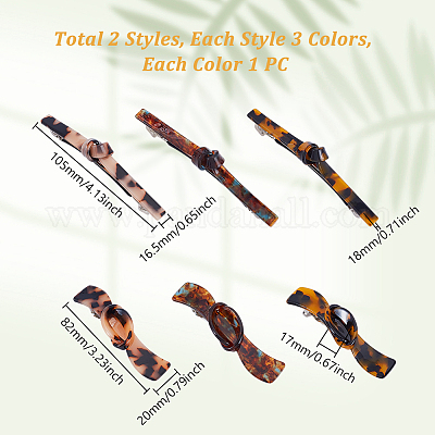 6 шт. 6 стиля заколки для волос с уксусной кислотой и железом PHAR-GA0001-02-1