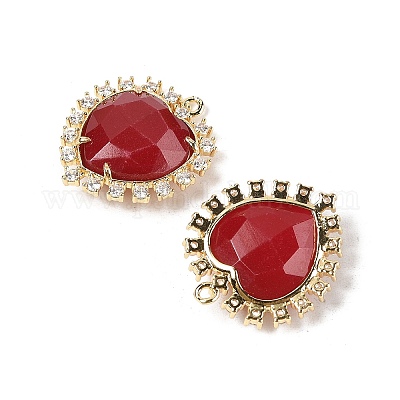 Подвески в форме сердца из натурального окрашенного белого нефрита G-I382-03G-05-1