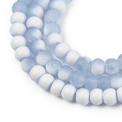 Матовое стекло треск бисер нитей GLAA-U001-4mm-M14-1