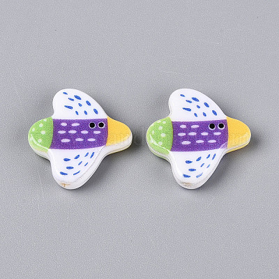 Печатные непрозрачные бусины из смолы&nbsp;RESI-N043-24B-1