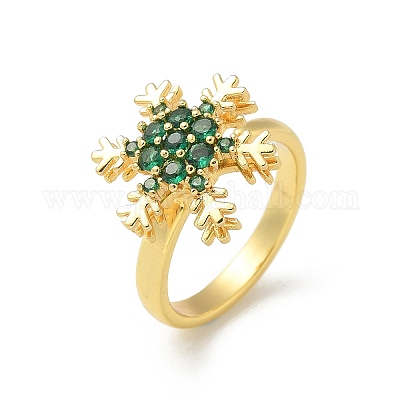 Снежинка вращающиеся открытые манжеты кольца для женщин&nbsp;LS-RJEW-R007-01G-1