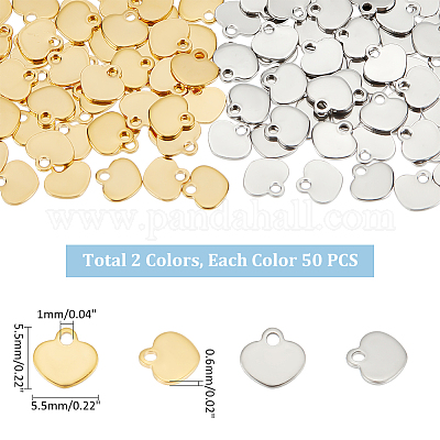 100 шт. 2 цвета 201 подвески из нержавеющей стали STAS-UN0052-97-1