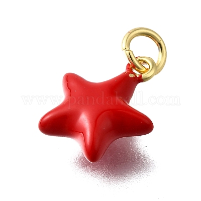 Латунные подвески из красной эмали KK-Z102-23G-04-1