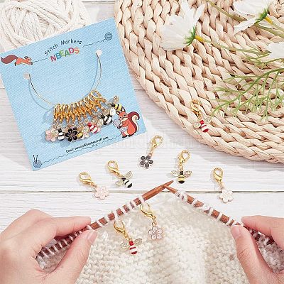 18шт сплав эмаль сакура пчела кулон украшения HJEW-PH01532-1