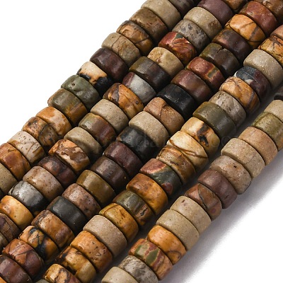 Нити бусин из натуральной яшмы пикассо/полихромной яшмы G-L624-I15-3x6mm-1