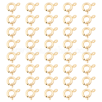 40 шт. экологически чистые латунные пружинные застежки-кольца KK-DC0001-72-1