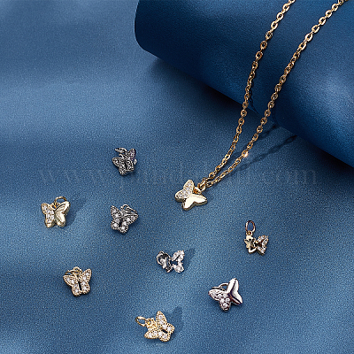 12 шт. подвеска из латуни с микропаве прозрачного кубического циркония в 3 стилях KK-SC0002-83-1