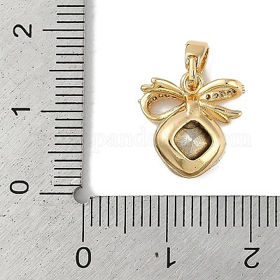 Латунные микро проложить кубического циркония подвески KK-P283-23G-1