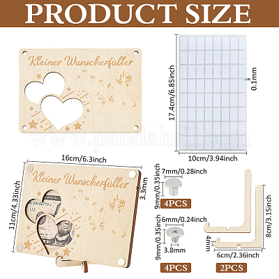 Деревянные подставки для денег с лазерной резкой AJEW-FG0004-22A-1