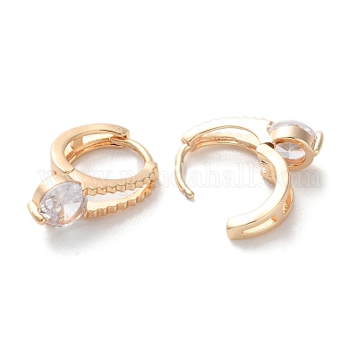 Латунные серьги обруча EJEW-C121-08G-1