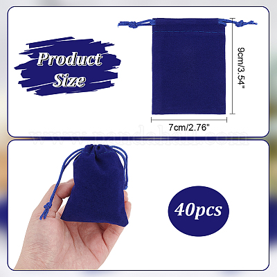 40шт прямоугольные бархатные мешочки с завязками TP-NB0001-67-1