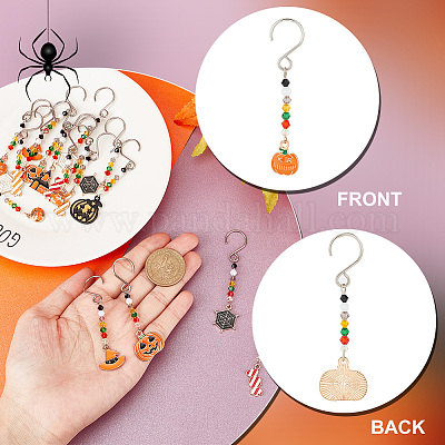 Хэллоуин тема сплава эмали кулон украшения HJEW-AB00251-1