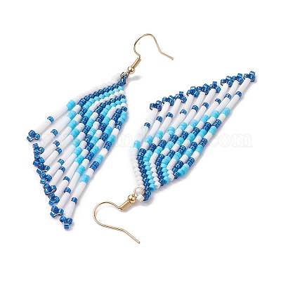 Серьга-гвоздик из нержавеющей стали 304 со стеклянным подвесом EJEW-MZ00176-02-1