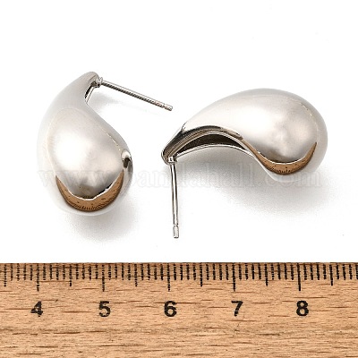 Серьги-гвоздики в форме капли из латуни с гальваническим покрытием для женщин EJEW-K247-02P-1