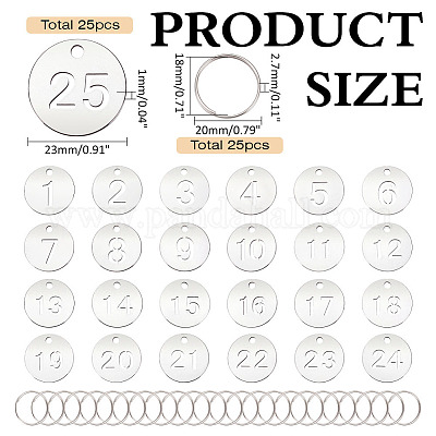 1 шт. плоские круглые с подвесками из нержавеющей стали № 25 STAS-ME0002-84-1