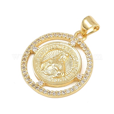 Латунные микро проложить кубического циркония подвески KK-P323-11G-G02-1