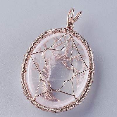 Природный кристалл кварца большие подвески G-G771-C06-1