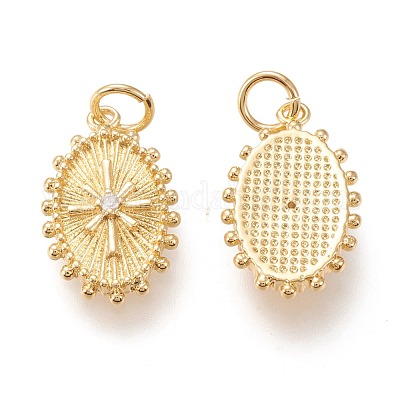 Латунные микропаве прозрачные подвески с фианитом ZIRC-I044-42G-1