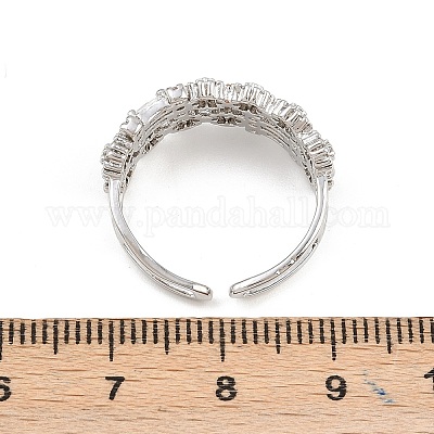 Манжеты из латуни с микро паве кубический цирконий для женщин RJEW-Z113-50P-1