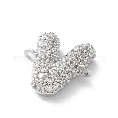 Латунные микро-паве кубические цирконии буквы соединения KK-I717-04V-P-1