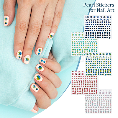 10 лист самоклеящихся акриловых наклеек с искусственным жемчугом 5 цветов DIY-GA0004-51-1