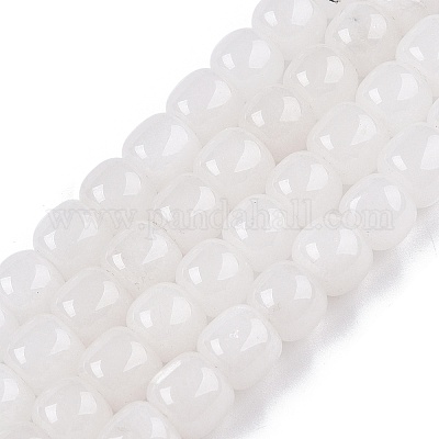 Бусины из натурального белого нефрита G-T138-134-1