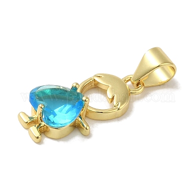 Стеклянные подвески из латуни с покрытием стойки KK-P272-18B-G03-1