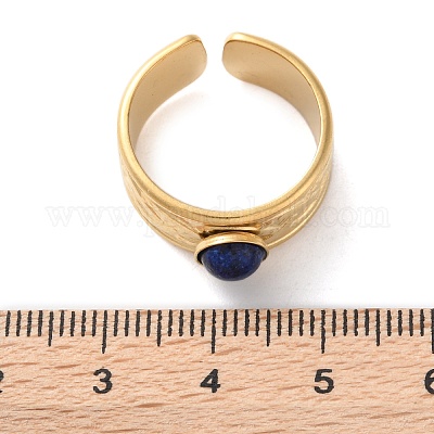 Круглые кольца на палец с натуральными и синтетическими камнями RJEW-Q004-06G-1