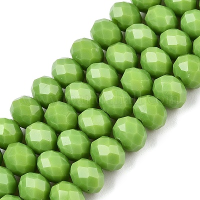 Непрозрачный сплошной цвет имитация нефрита стеклянные бусины пряди EGLA-A044-P8mm-D30-1