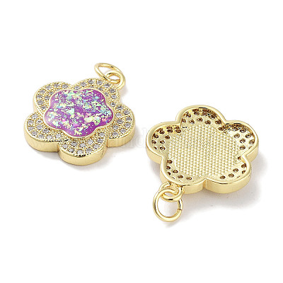 Латунные микропаве прозрачные подвески с фианитом KK-L213-001G-1