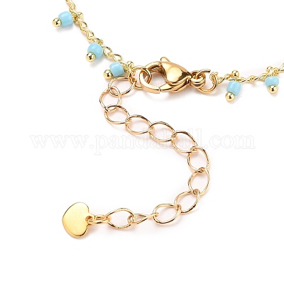 Стекло шарм браслеты BJEW-JB05600-01-1