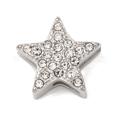 Подвески-слайдеры из нержавеющей стали 304 со стразами STAS-P421-04C-P-1