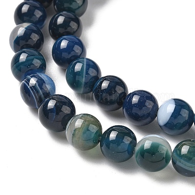 Натуральные полосатые агатовые бусы G-I392-A01-8mm-1