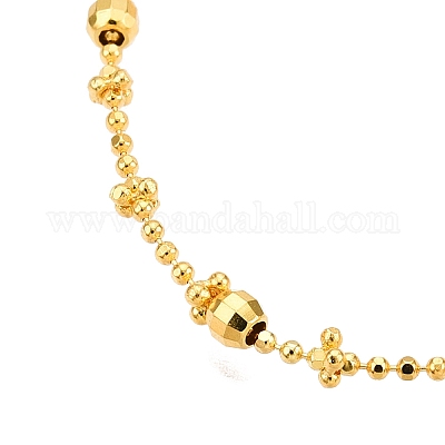 925 серебряное ожерелье с шариковыми звеньями NJEW-N054-16G-1