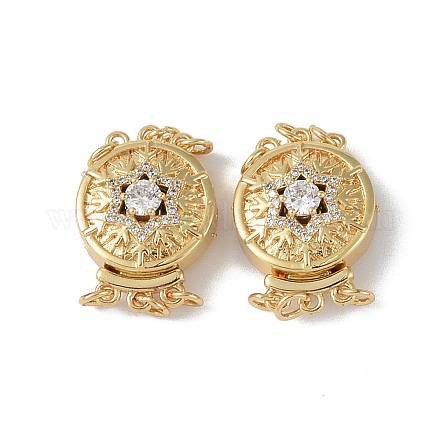 Покрытие стойки латунь микро паве прозрачный кубический цирконий застежки коробки KK-G494-09G-1