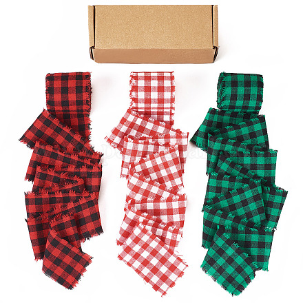 3 рулон 3-х цветной шотландской хлопчатобумажной льняной ленты с потертостями OCOR-TAC0035-11A-1