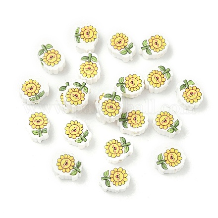 Печатные бусины из полимерной глины ручной работы CLAY-I016-01-1