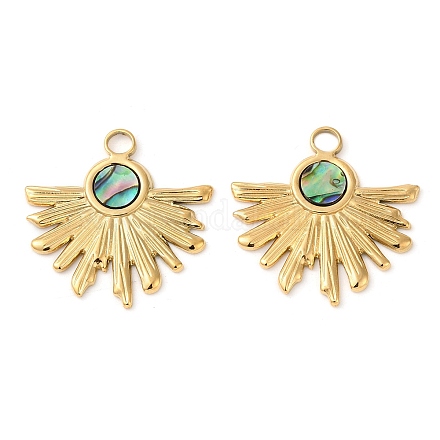 Подвески из натуральной ракушки пауа из нержавеющей стали 304 STAS-L288-09G-01-1