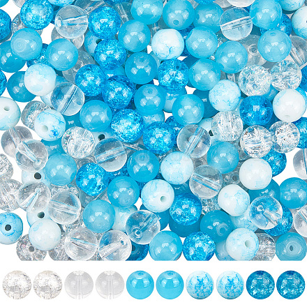 300шт 5 цвета прозрачные стеклянные бусины GLAA-SC0002-42C-1