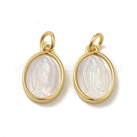 Покрытие стойки латунь паве ракушка овальные подвески KK-H473-09G-1