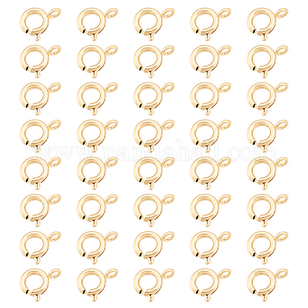 40 шт. экологически чистые латунные пружинные застежки-кольца KK-DC0001-72-1