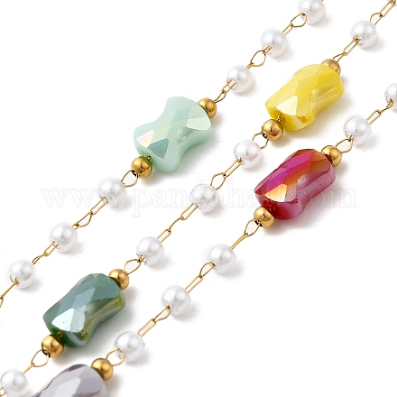 Цепи из нержавеющей стали 304 ручной работы с бусинами CHS-L031-13G-1