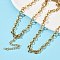 304 Stainless Steel Rolo Chain Necklaces, Ion Plating(IP), Golden, 18.11 inch(46cm)