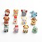 Handmade Porcelain Beads, Famille Rose Porcelain, Random Mixed Chinese Zodiac, 16~20x12~20x10~15mm, Hole: 2~3mm